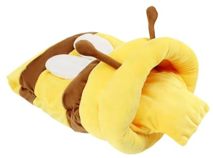 KESOTO Lit pour Chats Intérieur Grotte Cartoon Pot de Miel Forme Originale Tissu Respirant et Doux Coussin Détachable Lavable Adapté Aux Chatons et Petits Ch, avec Coussin
