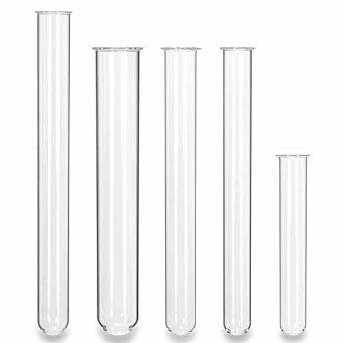 Tuuters 100x Reagenzgläser mit Bördelrand aus Glas für Blumen zum Aufhängen Vaseneinsatz (160 x Ø24mm)