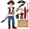 Spooktacular Creations Piratenkostüm für Jungen, für Kinder, Kostüm für Rollenspiele, Deluxe-Kostüm-Set, Größe S
