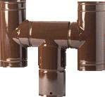 FUMAIOLO AD H PER TUBO STUFA In lamiera porcellanata (Ø 10 cm. Colore Marrone)