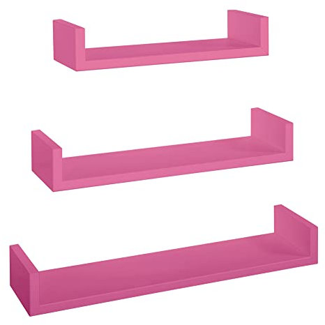 SANITEC Wandregal Moderner PENSILE Design CD-Halter MDF beschichtet HGFDGG fuchsia