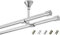Rollmayer glänzend metall Gardinenstange Ø 16mm Rohr, Edelstahl für Ösenvorhang, Gardinen (Crux 240cm lang, Edelstahl, Deckenbefestigung 2-läufig) modern Vorhangstange Ohne Ringe!