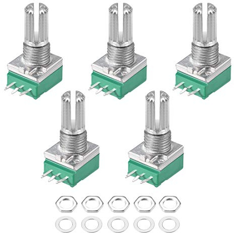 sourcing map 5Stück 100K Ohm Varistor Doppelrotations-Kohleschicht Kegel Potentiometer