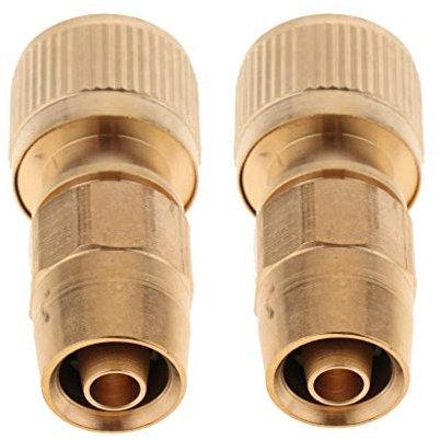 Fenteer 2 Pieces Brass Garden Hose ors Water Hose Connect Quickly Fittings Expandable Hose Repair Adaptor