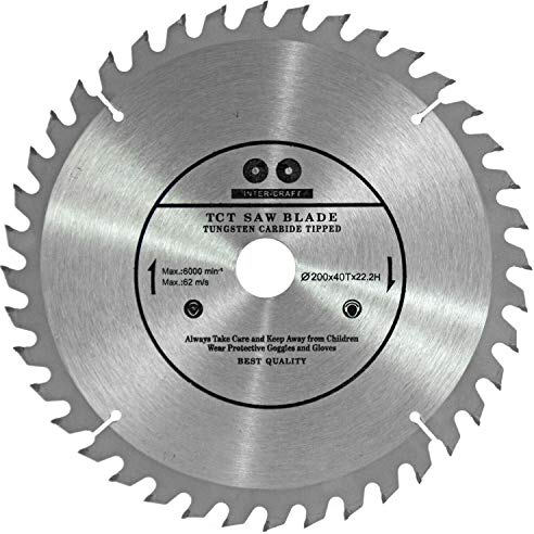 Hartmetall Trennscheibe Sägeblatt Kreissägeblatt 200mm 40 Zähne Bohrung 22,2 mm (TCT200x40x22.2H)