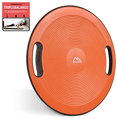 Balance Board Premium 40 cm Durchmesser inkl. Übungsposter und Work Out App GRATIS - Therapiekreisel Physiotherapie Wackelbrett (Pumpkin Orange)