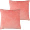 Bestlivings Flauschige Kissenhülle Celina (45 x 45 cm / 2er Pack) - Kuscheliger Bezug mit Reißverschluss Lachs ideal für Dekokissen und Sofakissen