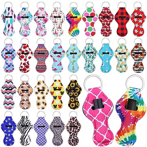 Cludoo - Llavero con soporte para pintalabios, 30 unidades, bálsamo labial, pintalabios, pintalabios, para pintalabios, pintalabios, pintalabios, 30 colores vibrantes