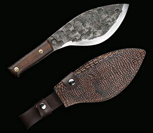 Coltello da macellazione Tang da 6,5 pollici da 60 a 61 HRC. Cucina da cucina High Manganese Steel Durezza Forgiata Coltello manuale Forgiato Macellaio tradizionale coltelli
