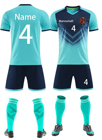 Benutzerdefiniert Trikot T-Shirt Shorts 2 Teiliges Set Jeder Name Nummer Team Logo - Fußballtrikot Kinder Männer Jungen Personalisierte Fußballtrikots