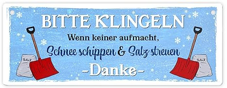 Wenn keiner aufmacht - Schnee schippen Metallschild lustiger Spruch Weihnachten Winter Dekoration Kehrwoche Straßendienst Räumdienst