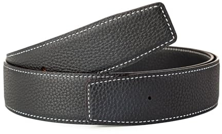 Vatee's Umkehrbare Ledergürtel für Männer Ersatzgurt Ohne Schnalle 34/38mm | Echtledergurt, Klassischer Stil, Verstellbarer Gürtel, 29mm/34mm/38mm Breit