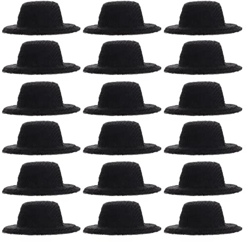 TOYANDONA 20pcs Miniature Doll Hat Fabric Mini Top Hats DIY Formal Hats Dollhouse Cospaly Hat Mini Wine Topper for Party Playhouse Bonsai Decoration