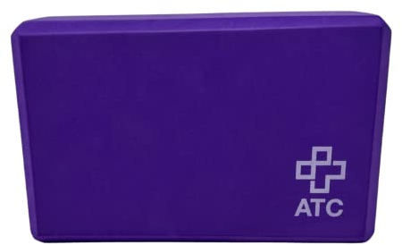 ATC Handels GmbH Yoga Block Hilfsmittel für Asanas, Pilates- und Yogaübungen - Dehnungsblock, Yogaklotz, Yogaziegel, lila
