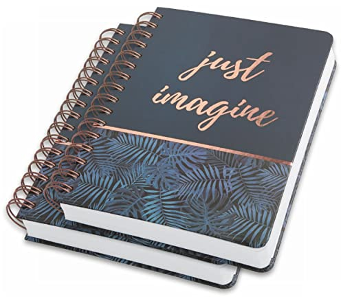 SIGEL JN603/2 Spiralblock A5 dotted Notizblock Bullet Journal Jolie, 2er Pack, dickes 120g Papier, 240 Seiten, blau/schwarz, vegan, aus nachhaltigem Papier hergestellt