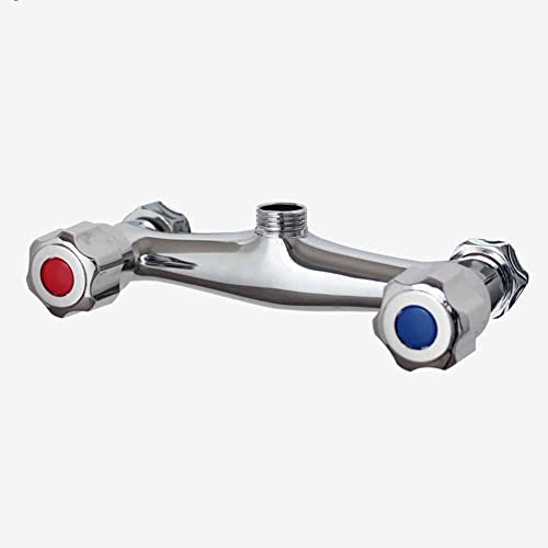 Chrome Thermostatic Shower Mixer Twin Outlet, Mixer Taps Bar Brass Valve Shower Mixer Taps for Bathroom Shower Bar in-Wall