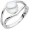 Jobo Damen Ring 585 Gold Weißgold 1 Süßwasser Perle Perlenring Weißgoldring Größe 62