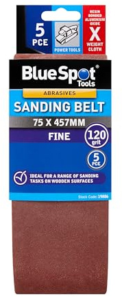 Blue Spot Tools 5 PCE 120 Grit 75 X 457MM Sanding Belt