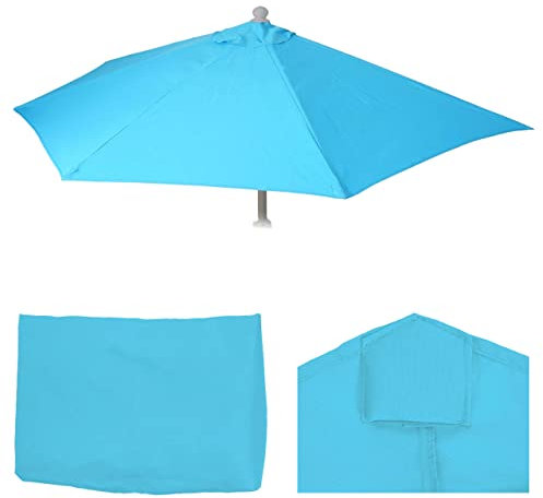 Mendler Ersatz-Bezug f�r Sonnenschirm halbrund Parla, Sonnenschirmbezug Ersatzbezug, 270cm Stoff/Textil UV 50+ 3kg - t�rkis