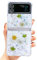 Abbery für Samsung Galaxy Z Flip 3 5G Hulle Glitzer Durchsichtig Motiv mit Blumen Das Schleierkraut Diamanten Sterne Mond Universum Muster Anti-Kratzer Stoßfest Handyhülle (Daisy Blatt Blumen)