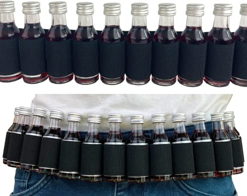 Ravary® | Schnaps Klopfer Gürtel Halter L | Shot Patronengürtel | 20 Slots | Für Berliner Luft | Schnapsgürtel, Junggesellenabschied, Partygeschenk, Karneval
