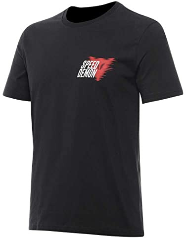 Dainese - Speed Demon Veloce T-Shirt, Lässiges T-Shirt mit Rundhalsausschnitt aus Baumwolle, Mann, Jet-Schwarz, S