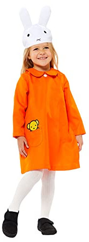 Amscan - Kinderkostüm Miffy, Kleid, Kaninchen, Tierkostüm, Karneval, Mottoparty