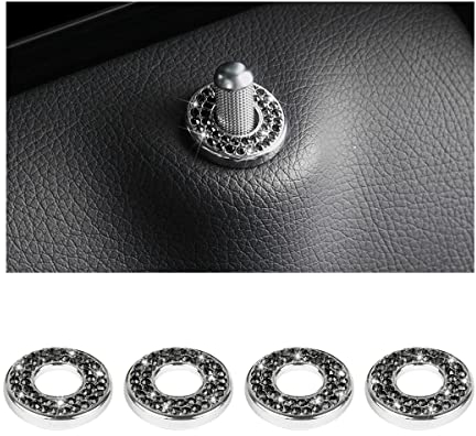 CGEAMDY 4 Stück Türschloss Pins Abdeckungen, Innenausstattung Türschloss Aufkleber Auto-Innendekoration Bling, Glitzernde Autotürschloss-Kristall Aufkleber(Schwarz)