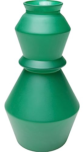 Kare Design Vase Gina, Grün, 30cm (H), Blumenvase für Pampasgras, Glasvase, Deko für Wohnzimmer, Esstisch, Regal, Flur, Recyceltes Glas