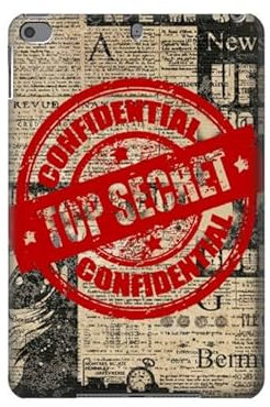 Texto Top Secret Art Vintage Tablet Case Cover para iPad mini 4, iPad mini 5, iPad mini 5 (2019)