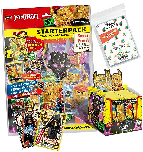 Bundle mit Lego Ninjago Serie 8 Next Level Trading Cards - 1 Starter + 1 Display (50 Booster) + Exklusive Collect-it Hüllen