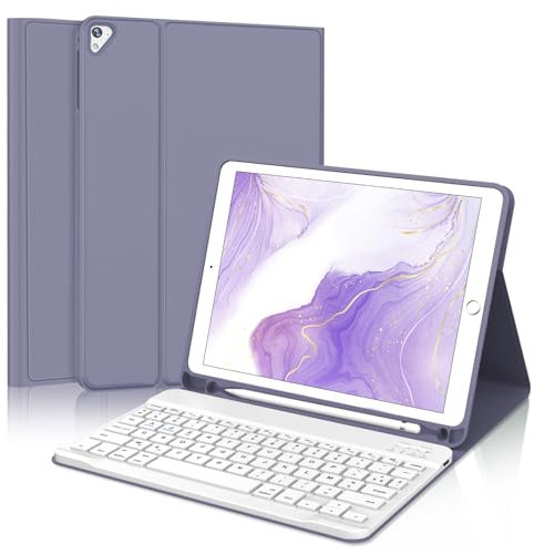 SENGBIRCH Étui Clavier iPad Pro 9.7 - Housse de Protection avec Clavier AZERTY, Violet