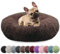 bluzelle Hundebett für Mittelgroße Hunde, 70cm Hundekissen Rund Donut Kissen Hundekorb Flauschig Plüsch, Ergonomisch Bezug Waschbar rutschfest Weich Kunstfell, Farbe:Coffee