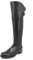 QUEEN HELENA Stivali Alti di Pelle con Gmabale Alto Casual Donna QH20-L10 (Nero, 37)