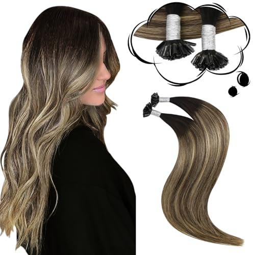 Moresoo Keratin Bonding Extensions Echthaar Unsichtbar #1B/3/27 55 cm 50g