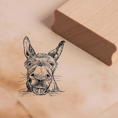 Motivstempel Eselkopf - Eselgesicht Esel Stempel Holzstempel 38 x 48 mm