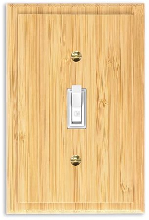 Placa de interruptor de luz de madera maciza de 4.8 x 3.14 pulgadas, cubierta de interruptor de luz de madera cruda de calidad, placa de interruptor de palanca única, placa decorativa de pared de