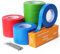 SWANSOFT Bandrollen für Pflanzenbindemaschine, Bindeband für Pflanzen, 20 Rollen Pflanzenband (5 Rot+5 Blau+10 Grün) +10000pcs Heftklammern