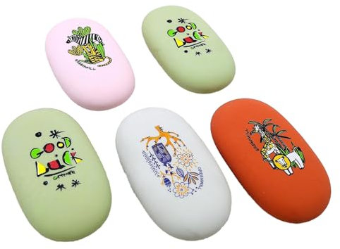 4pc Creative Large Pebble Shaped Eraser Cute Cartoon Eraser-Default