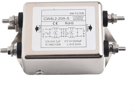 Filtro di alimentazione Filtro CA monofase 220VAC, installazione bulloni, tensione nominale CA 115/250V, frequenza della linea di alimentazione 50/60Hz (CW4L2-20A-S)