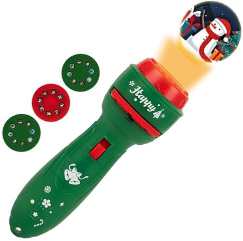 Christmas Projection Flashlight - Christmas Projector Torch Flashlight Toy - 24 Patterns Handheld Flashlight Projector, Christmas Slide Torch Toy for Stocking Stuffer