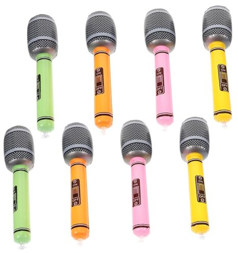 ERINGOGO 8pcs Inflatable Microphones for Boy Girl Funny Interactive Props for Parties Vivid Toy Microphones for Family Playtime Safe Lightweight Design for and Events