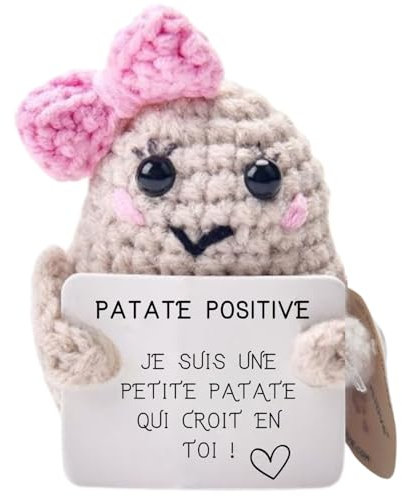 Patate Fille© | Cadeau Femme Girly | Idee Surprise Amie & Copine | Anniversaire & Secret Santa | Objet Deco Kawaii Amour| Chambre Rose | Doudou Princesse | Crochet Positif | Poupee Love | Peluche Cute