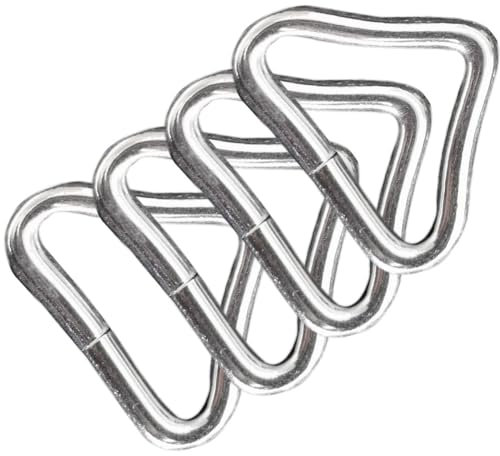 10 Stück Edelstahl Dreieck Ring Schnalle V- Ringe Für Trampolin Dreieckskarabiner Schlüsselkarabiner Rostfrei Stahlschnalle Ring Triangel Dreieck Schlüsselhalter Zum Klettern Bergsteigen