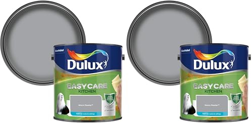 Dulux Easycare Kitchen Matt Emulsion Paint For Walls And Ceilings - Warm Pewter 2.5 Litres (Pack of 2)
