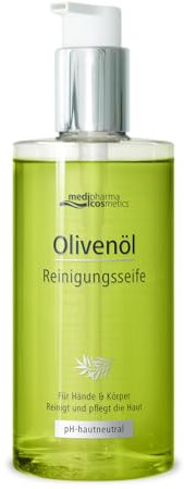 Olivenölreinigungsseife - pH-neutrale Formel - mit kaltgepresstem Olivenöl - medipharma cosmetics - 300 ml