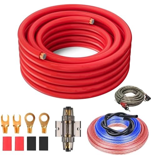 Kit Cablaggio Amplificatore, 5m Cavi per Amplificatori per Auto 4GA Car Audio Cavo Amplificatore Cavo Subwoofer Audio Auto, Cavi Amplificatori per Auto Subwoofer Cable