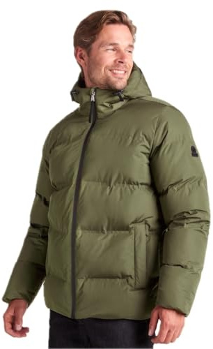 TOG24 Menka Mens Windproof Quilted Jacket, Hood Zip Winter Waterproof Rain | Coat, Padded, DWR coating, Ribbed cuffs, Adjustable hem, Toggle adjusters, Relaxed fit, Boxy fit