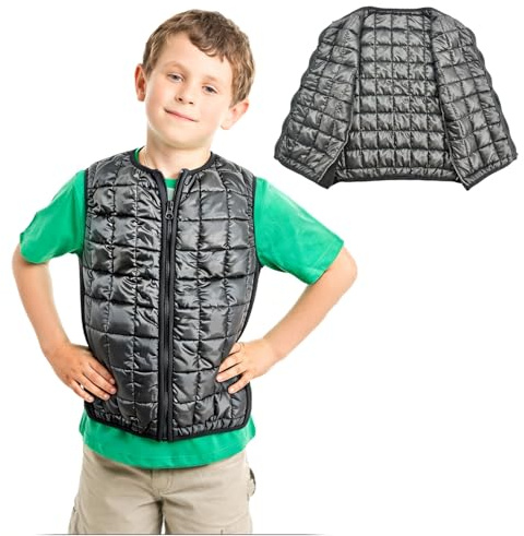 Weighted Vest for Kids with Sensory Issues, Provide Deep Pressure Comfort, Weighted Compression Vest for Children with Autism, ADHD, SPD, Sensory Overload, Ensure a Secure Feeling (Black, S-2lbs)