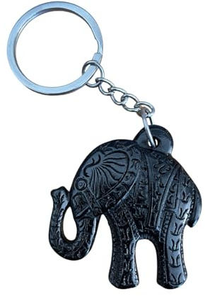WOO MANTO Indischer Elefant Schlüsselanhänger Glücksbringer Frauen Männer | Stilvoller Taschenanhänger und Schlüsselorganizer
